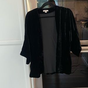 LOFT Black Velvet Kimono